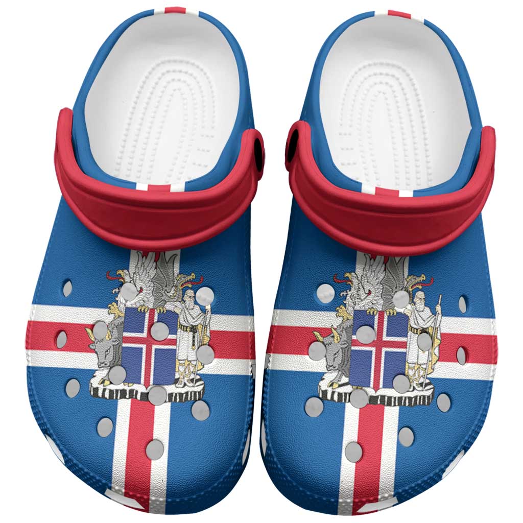 Merchidea Iceland Flag Crocs Crocband Clogs Shoes Comfortable For Men Women and Kids