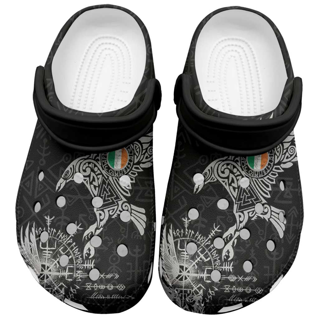 Merchidea Ireland Viking Ravens Crocs Crocband Clogs Shoes Comfortable For Men Women and Kids