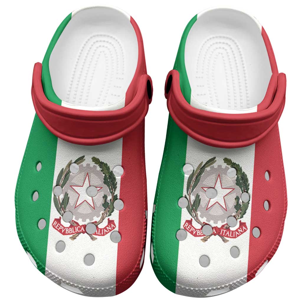 Merchidea Italy Flag Crocs Crocband Clogs Shoes Comfortable For Men Women and Kids