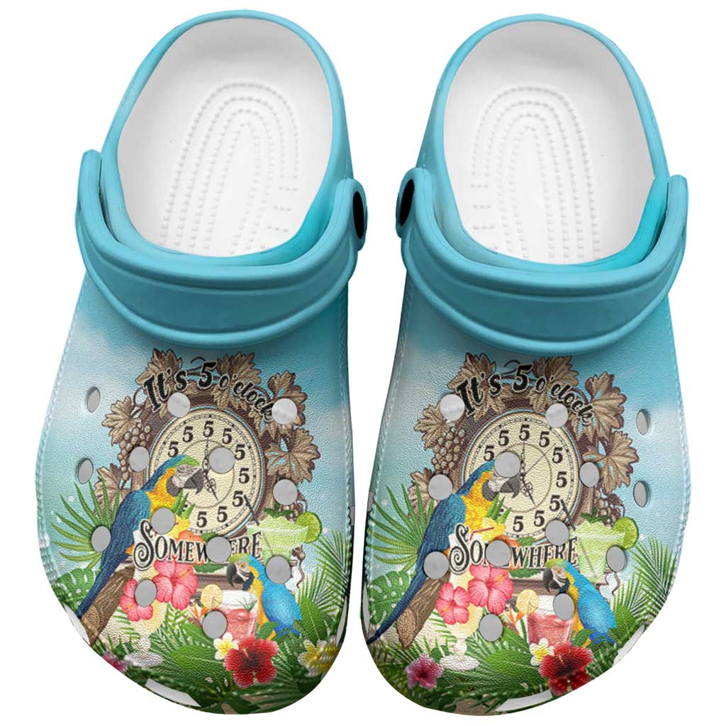 Merchidea It's 5 o'clock Somewhere Crocs Crocband Clogs Shoes Comfortable For Men Women and Kids