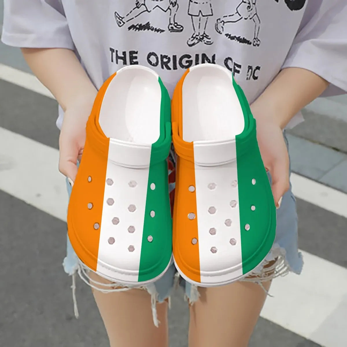Merchidea Ivory Coast Flag Crocs Crocband Clogs Shoes Comfortable For Men Women and Kids