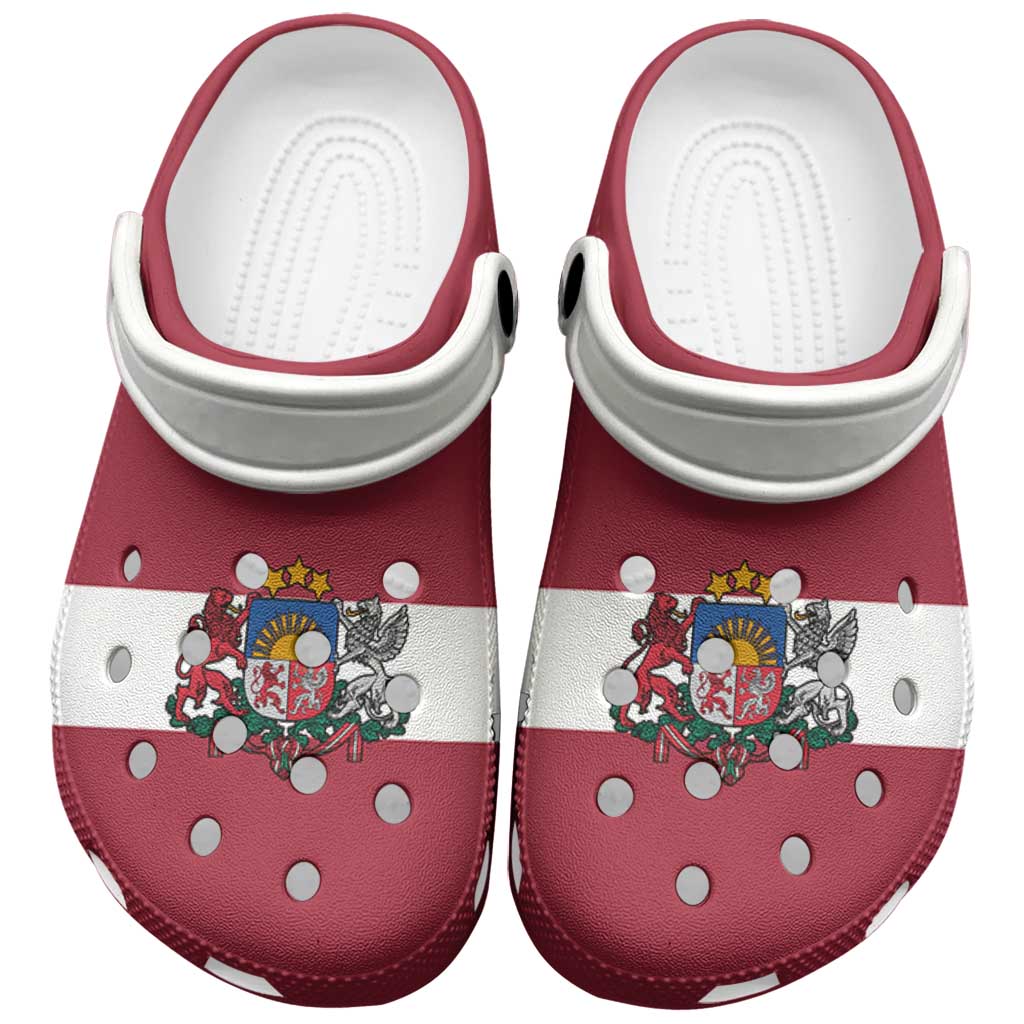 Merchidea Latvia Flag Crocs Crocband Clogs Shoes Comfortable For Men Women and Kids