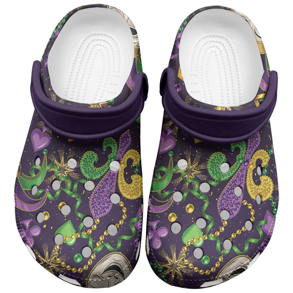 Merchidea Mardi Gras Carnival Night Crocs Crocband Clogs Shoes Comfortable For Men Women and Kids