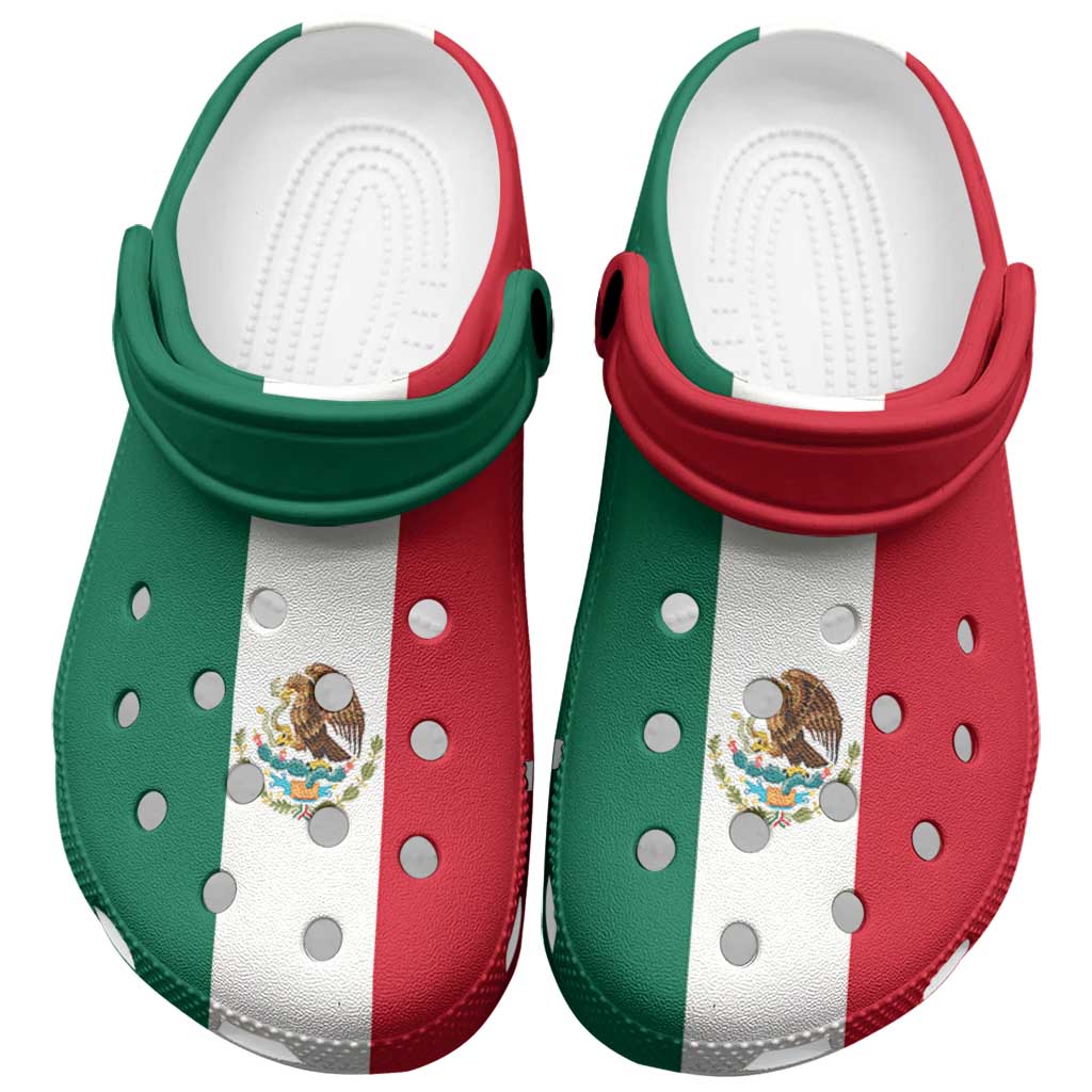 Merchidea Mexico Flag Crocs Crocband Clogs Shoes Comfortable For Men Women and Kids