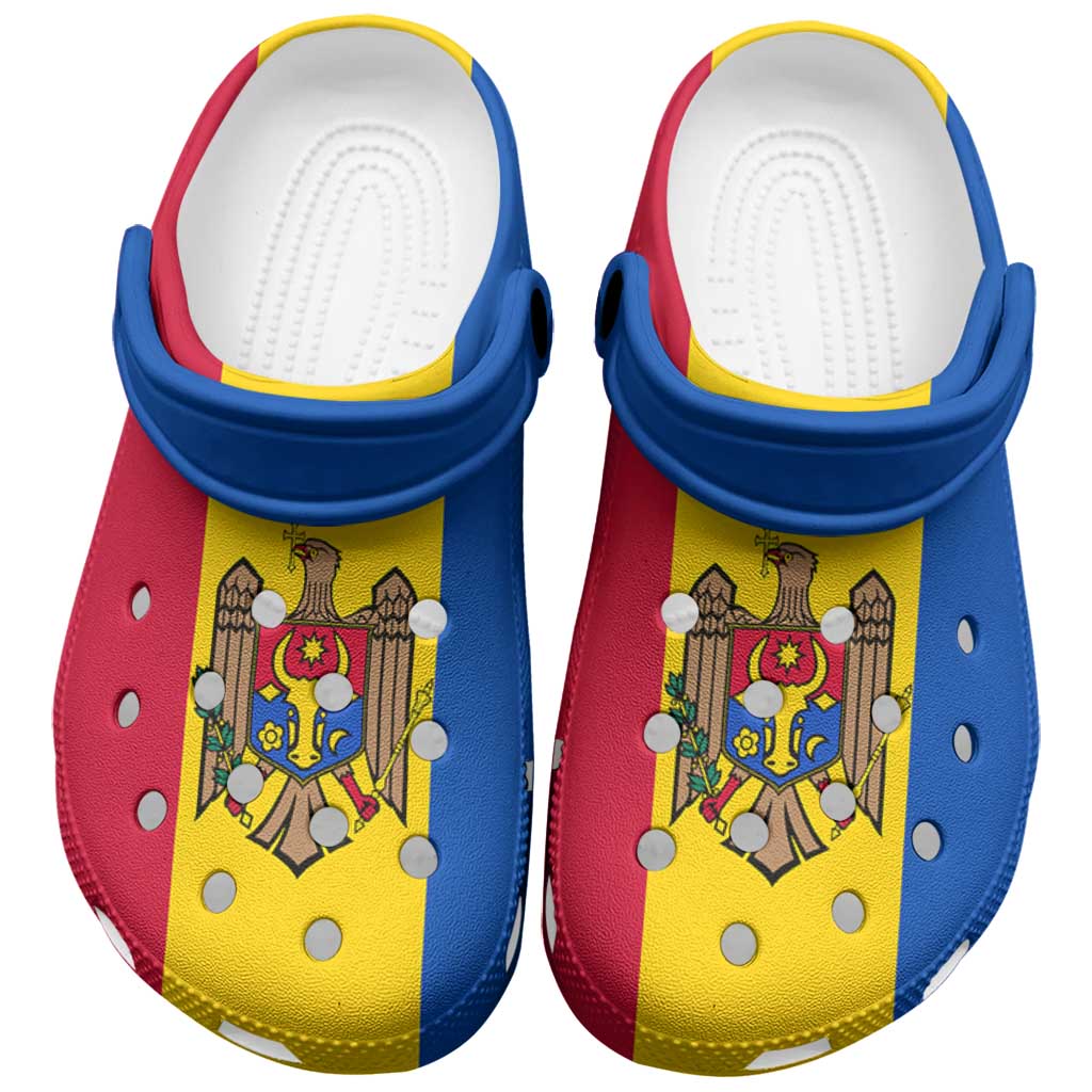 Merchidea Moldova Flag Crocs Crocband Clogs Shoes Comfortable For Men Women and Kids
