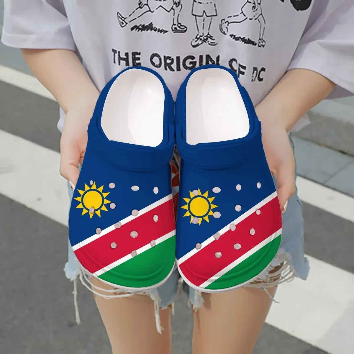 Merchidea Namibia Flag Crocs Crocband Clogs Shoes Comfortable For Men Women and Kids