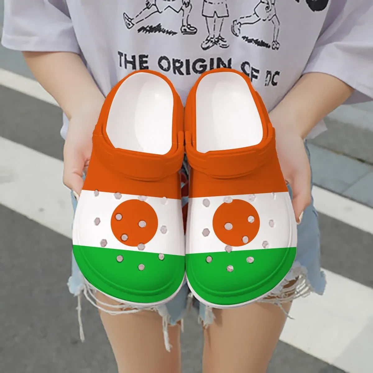 Merchidea Niger Flag Crocs Crocband Clogs Shoes Comfortable For Men Women and Kids