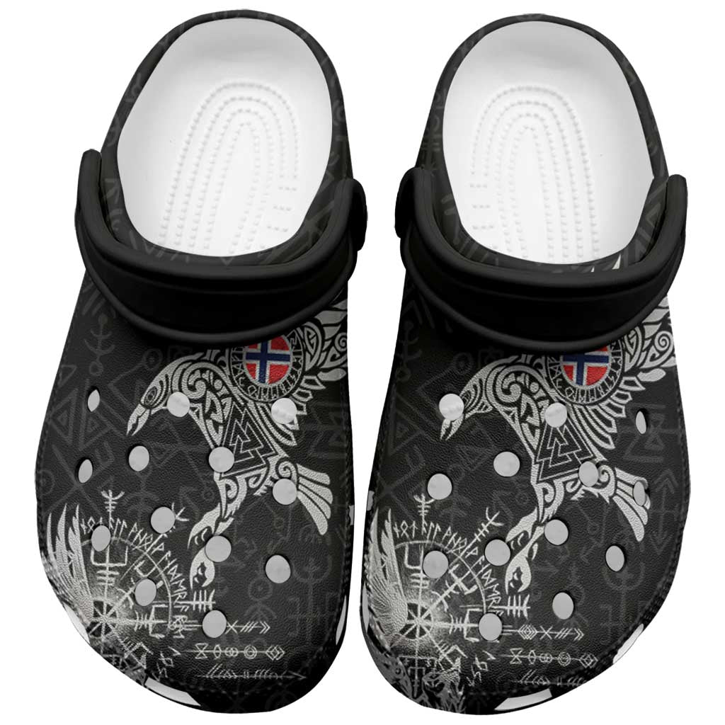 Merchidea Norway Viking Ravens Crocs Crocband Clogs Shoes Comfortable For Men Women and Kids