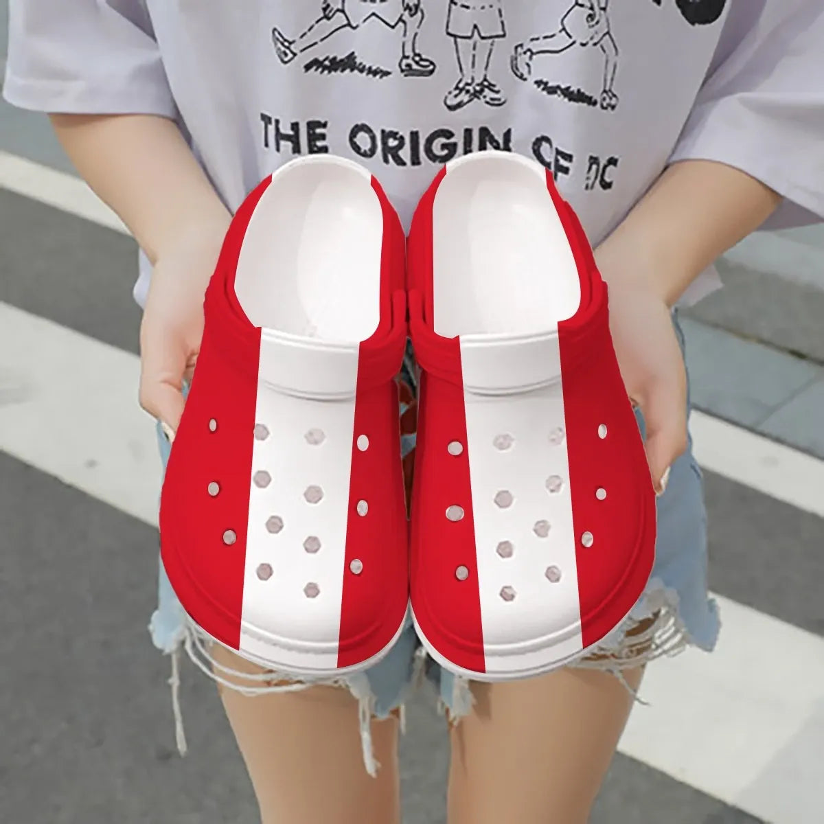 Merchidea Peru Flag Crocs Crocband Clogs Shoes Comfortable For Men Women and Kids