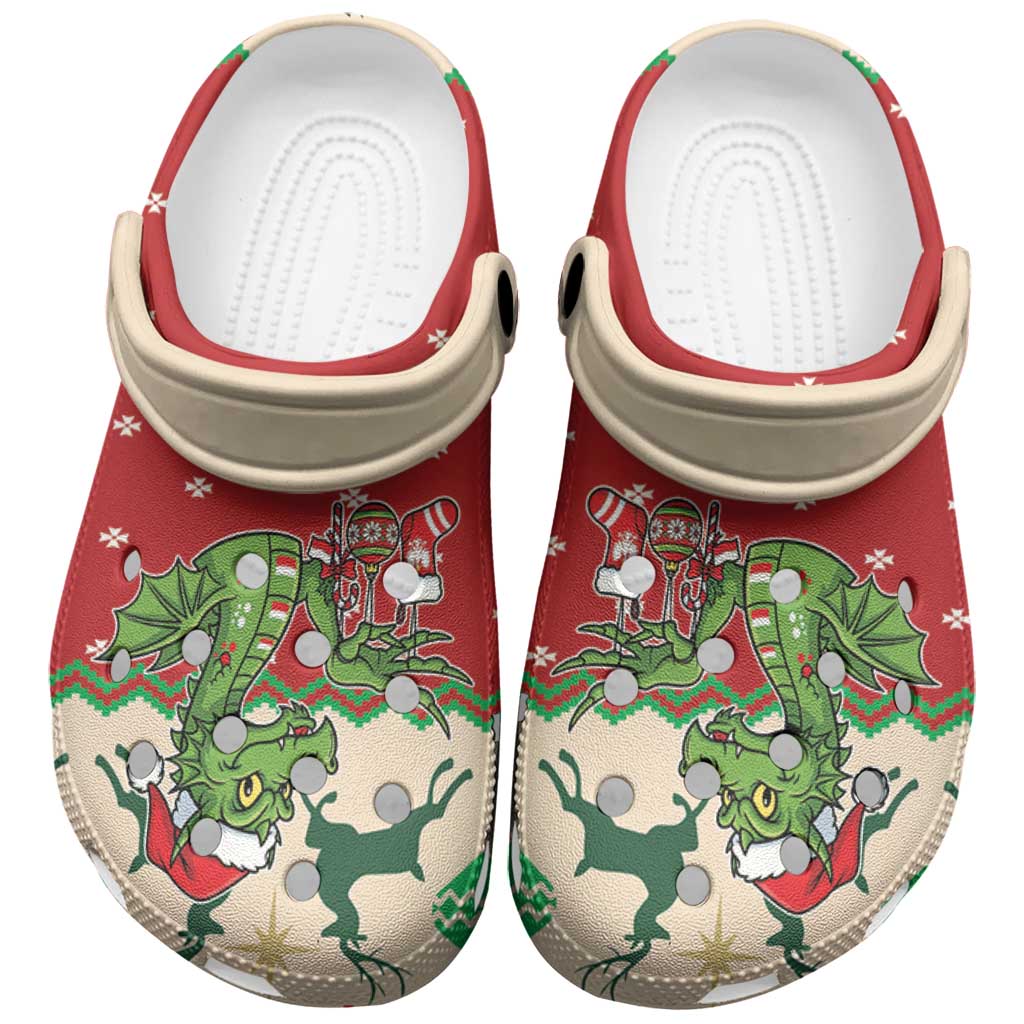 Merchidea Poland Dinosaur Christmas Crocs Crocband Clogs Shoes Comfortable For Men Women and Kids