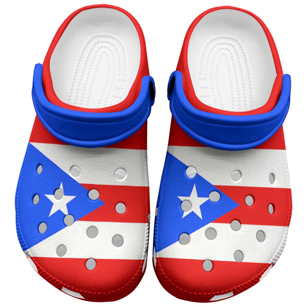 Merchidea Puerto Rico Flag Crocs Crocband Clogs Shoes Comfortable For Men Women and Kids