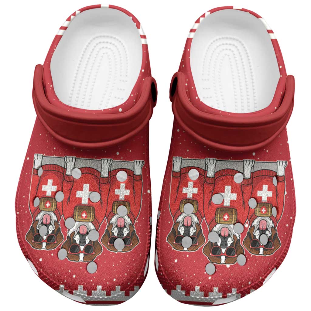Merchidea Saint Bernard Dog Switzerland Christmas Crocs Crocband Clogs Shoes Comfortable For Men Women and Kids