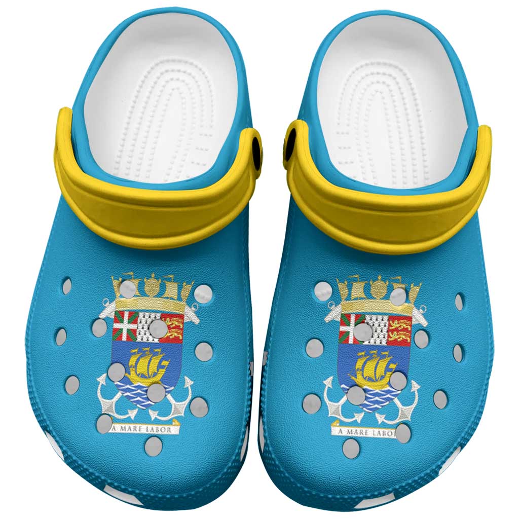 Merchidea Saint Pierre and Miquelon Flag Crocs Crocband Clogs Shoes Comfortable For Men Women and Kids