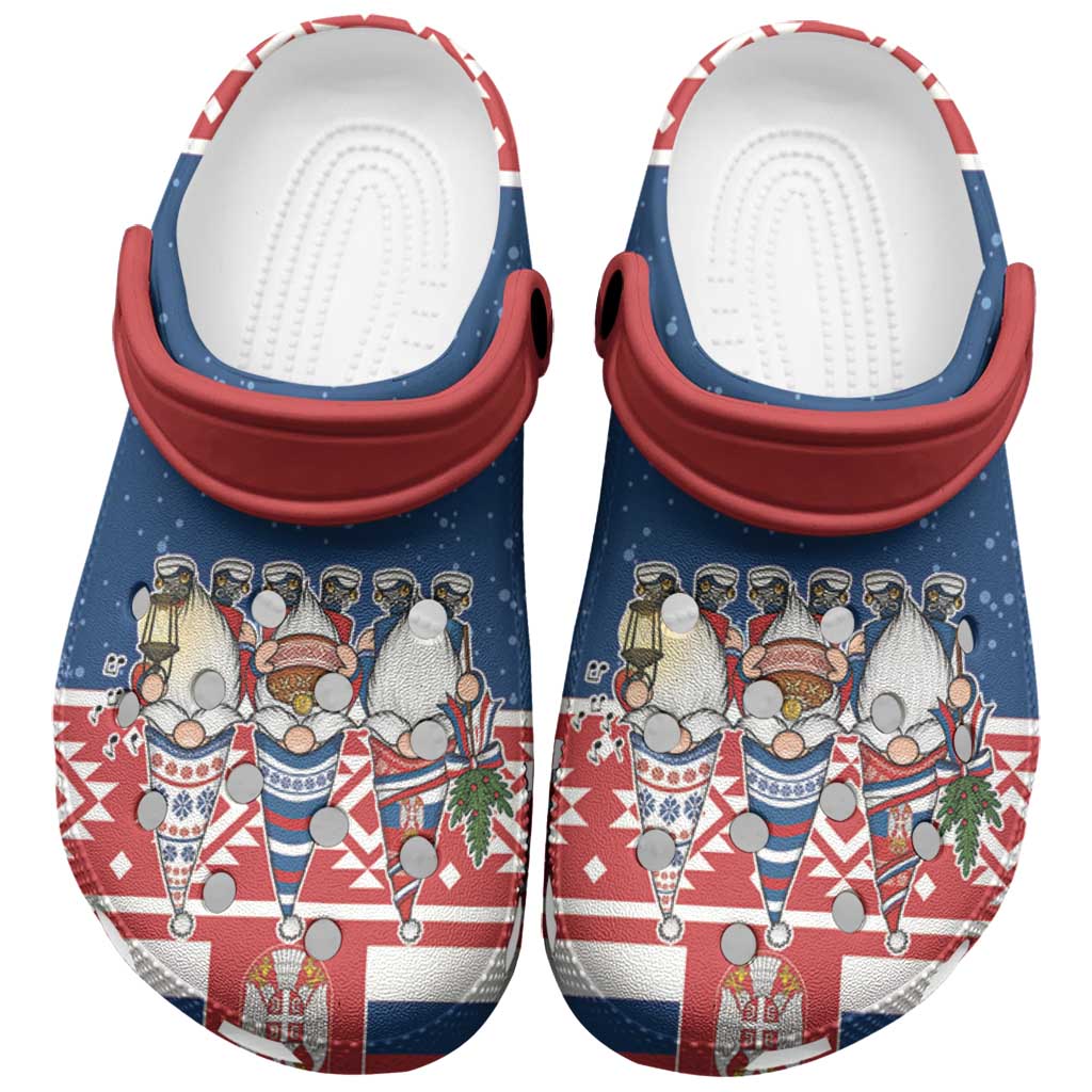 Merchidea Serbia Christmas Crocs Crocband Clogs Shoes Comfortable For Men Women and Kids
