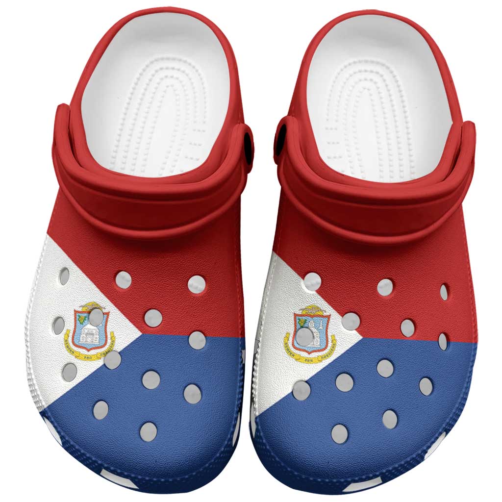 Merchidea Sint Maarten Flag Crocs Crocband Clogs Shoes Comfortable For Men Women and Kids