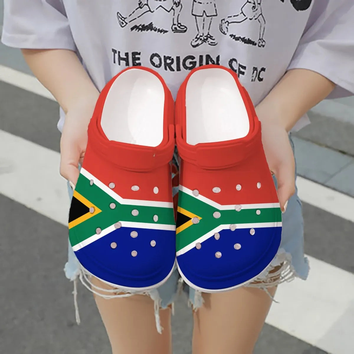 Merchidea South Africa Flag Crocs Crocband Clogs Shoes Comfortable For Men Women and Kids