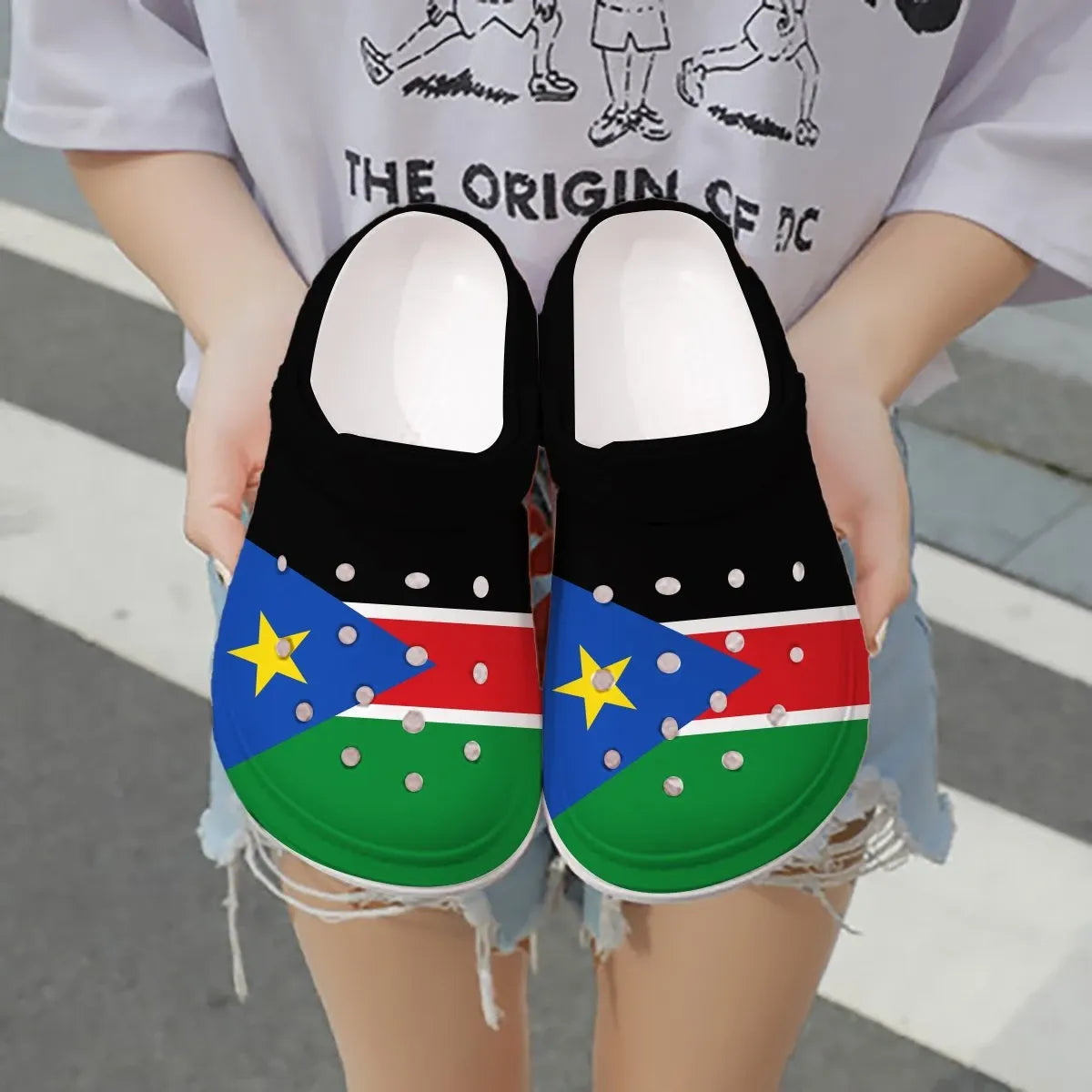 Merchidea South Sudan Flag Crocs Crocband Clogs Shoes Comfortable For Men Women and Kids