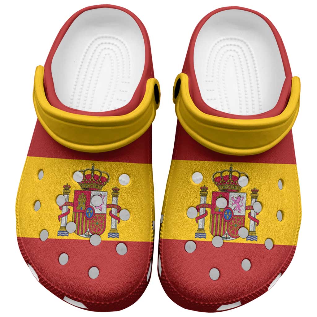 Merchidea Spain Flag Crocs Crocband Clogs Shoes Comfortable For Men Women and Kids