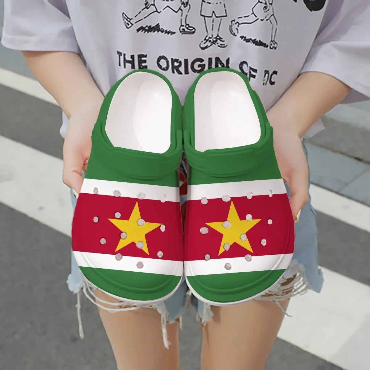 Merchidea Suriname Flag Crocs Crocband Clogs Shoes Comfortable For Men Women and Kids
