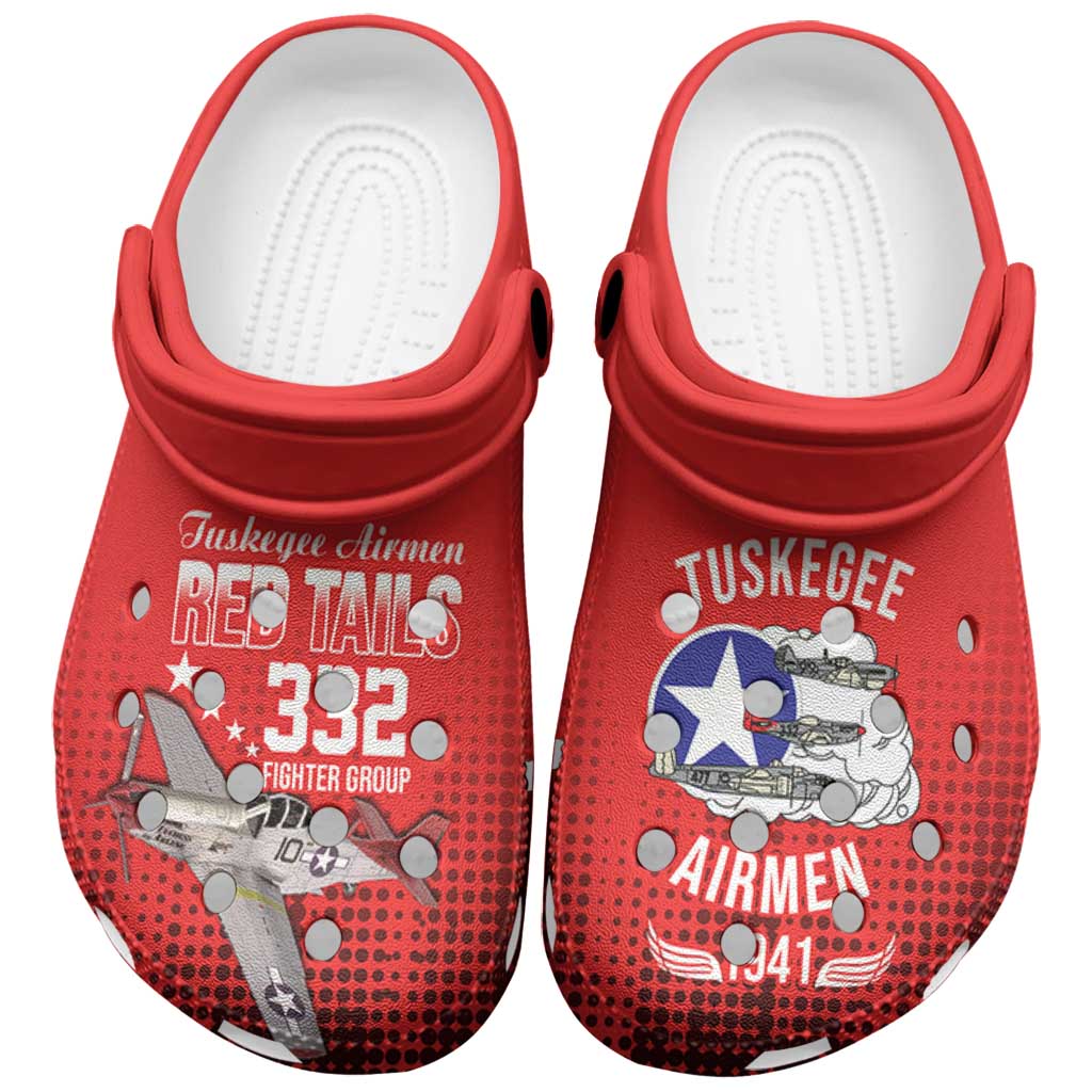 Merchidea Tuskegee Airmen Red Tails Crocs Crocband Clogs Shoes Comfortable For Men Women and Kids