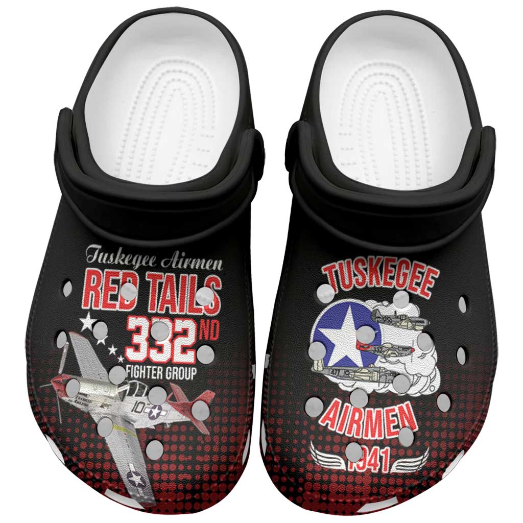 Merchidea Tuskegee Airmen Red Tails Crocs Crocband Clogs Shoes Comfortable For Men Women and Kids