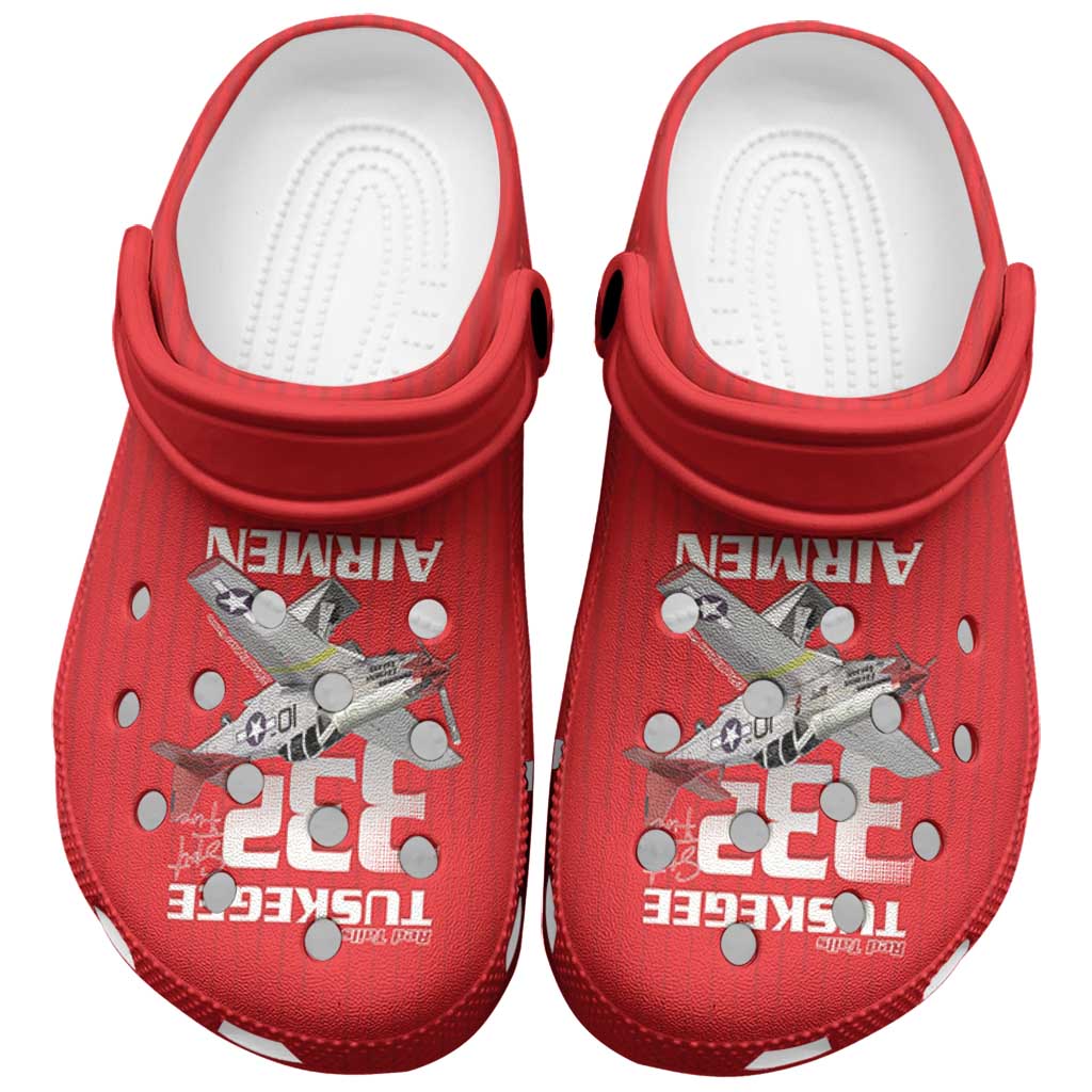 Merchidea Tuskegee Red Tails Airmen Crocs Crocband Clogs Shoes Comfortable For Men Women and Kids