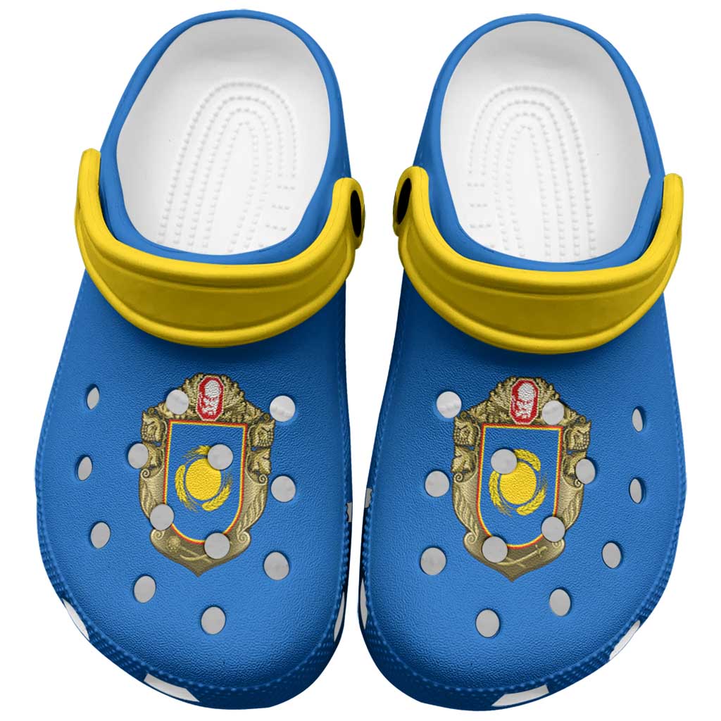Merchidea Ukraine Cherkasy Oblast Flag Crocs Crocband Clogs Shoes Comfortable For Men Women and Kids