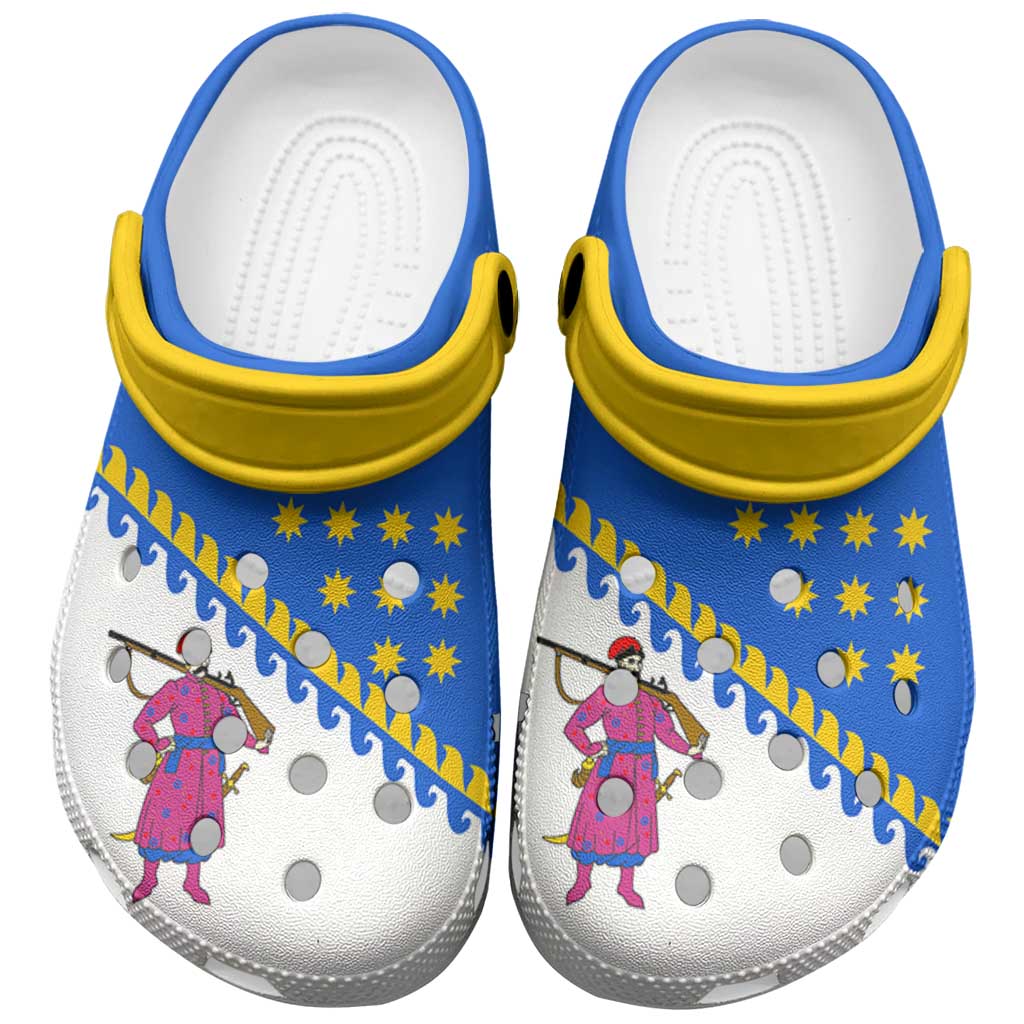 Merchidea Ukraine Dnipropetrovsk Oblast Flag Crocs Crocband Clogs Shoes Comfortable For Men Women and Kids
