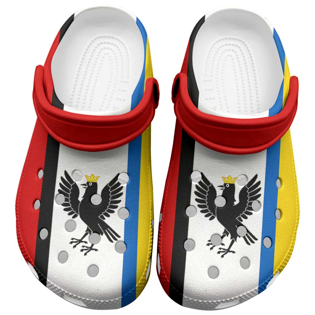 Merchidea Ukraine Ivano-Frankivsk Oblast Flag Crocs Crocband Clogs Shoes Comfortable For Men Women and Kids