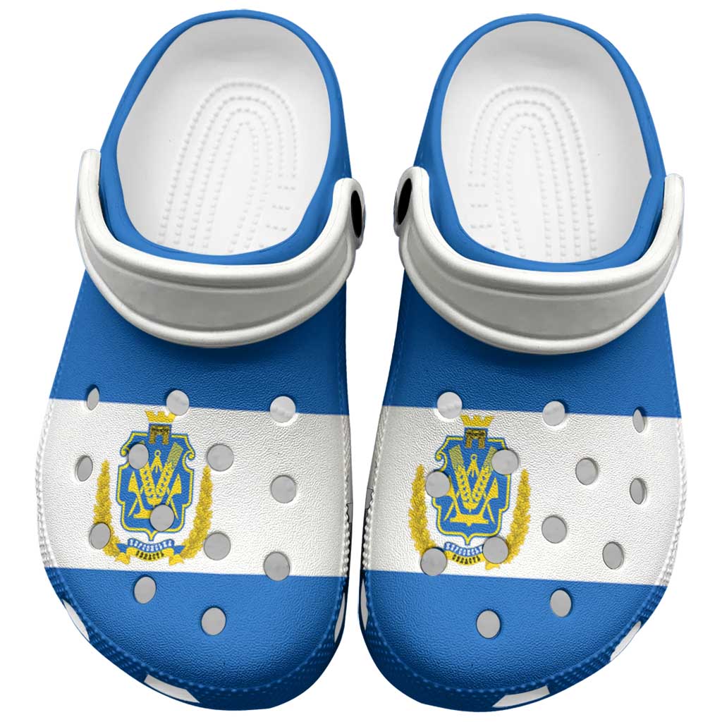 Merchidea Ukraine Kherson Oblast Flag Crocs Crocband Clogs Shoes Comfortable For Men Women and Kids