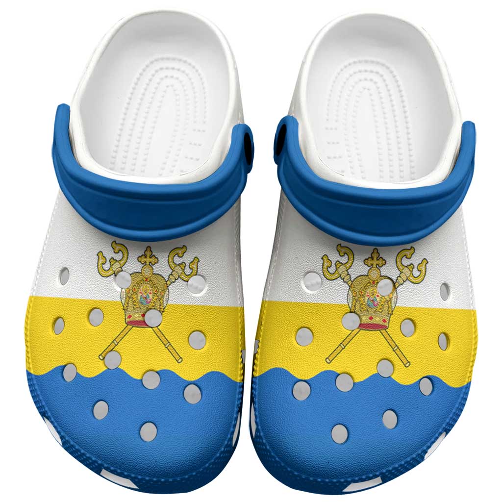 Merchidea Ukraine Mykolaiv Oblast Flag Crocs Crocband Clogs Shoes Comfortable For Men Women and Kids
