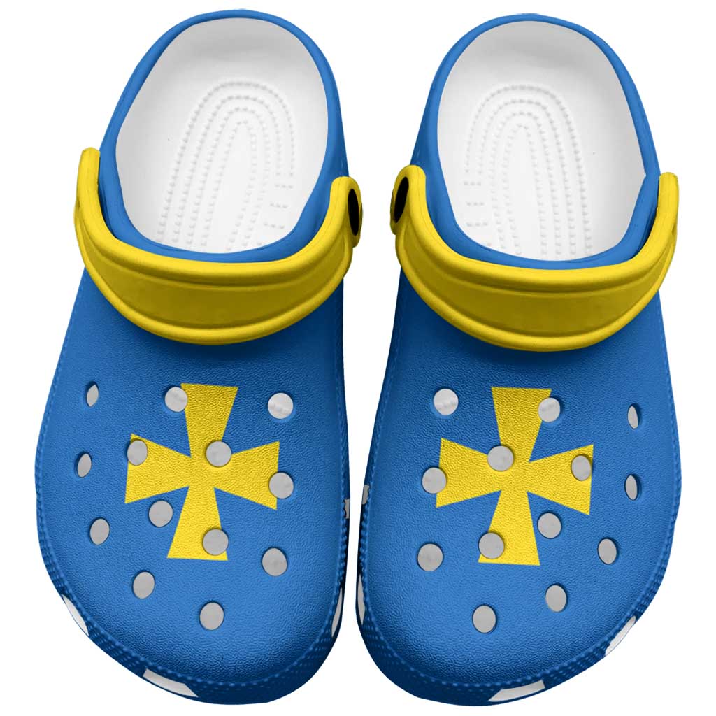 Merchidea Ukraine Poltava Oblast Flag Crocs Crocband Clogs Shoes Comfortable For Men Women and Kids