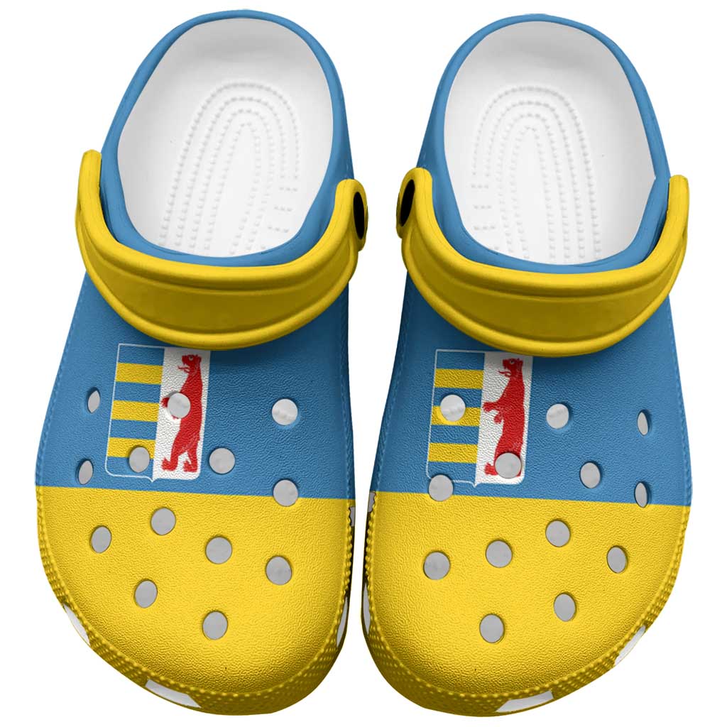 Merchidea Ukraine Zakarpattia Oblast Flag Crocs Crocband Clogs Shoes Comfortable For Men Women and Kids