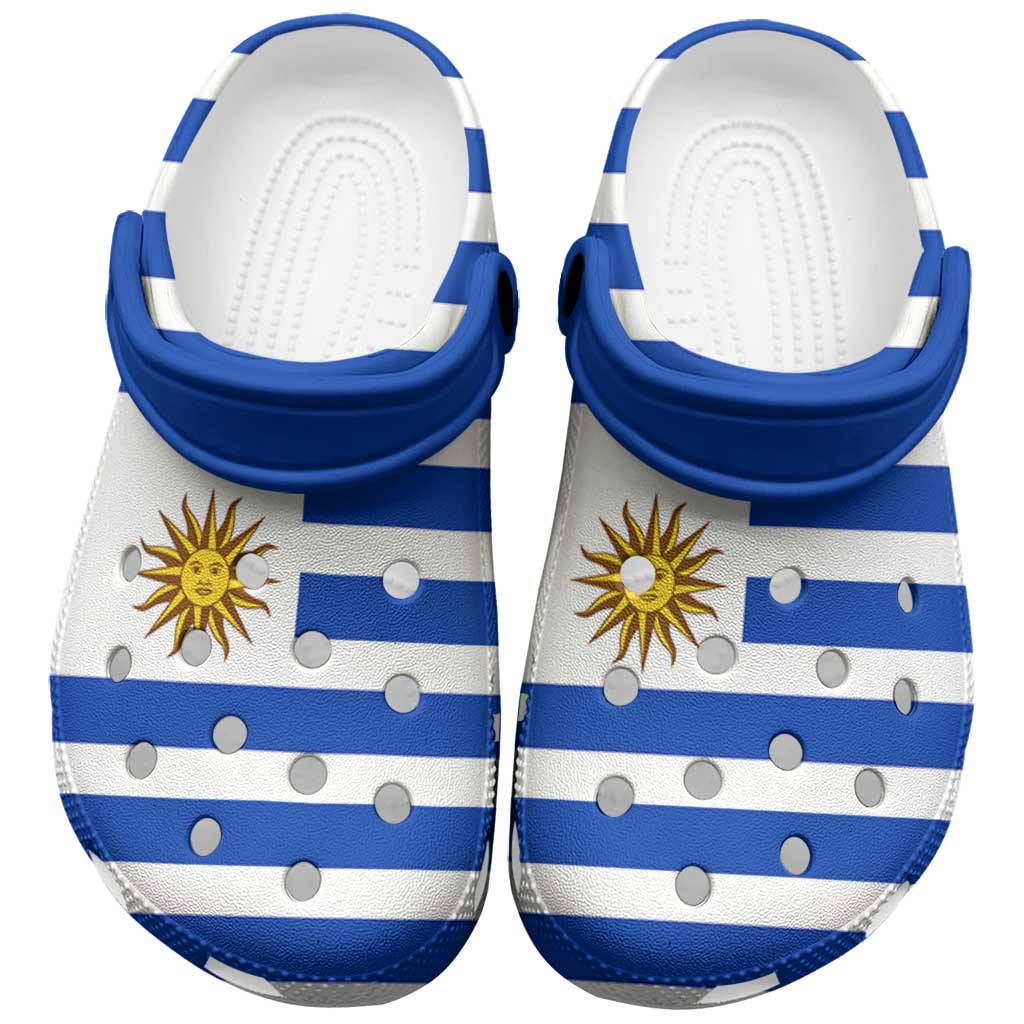 Merchidea Uruguay Flag Crocs Crocband Clogs Shoes Comfortable For Men Women and Kids