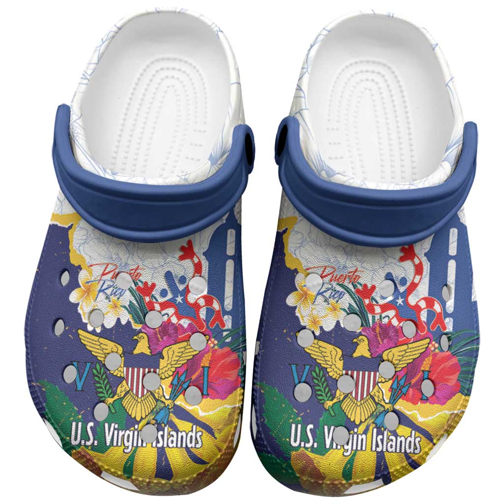 Merchidea US Virgin Islands - Puerto Rico Day Crocs Crocband Clogs Shoes Comfortable For Men Women and Kids
