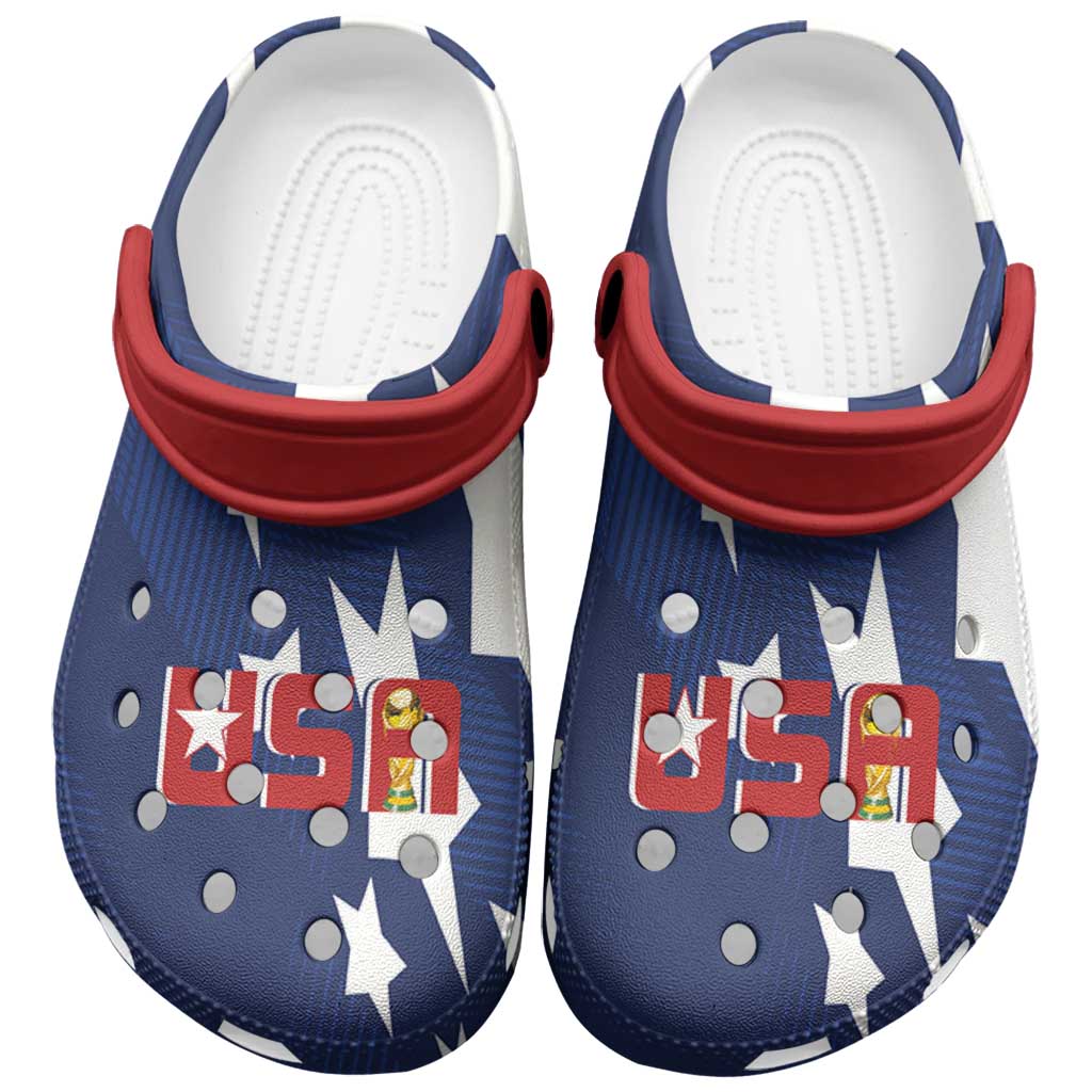 Merchidea USA Soccer Vintage 1994 Inspired Crocs Crocband Clogs Shoes Comfortable For Men Women and Kids