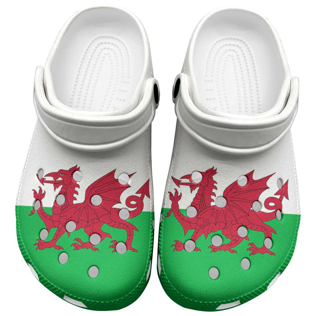 Merchidea Wales Flag Crocs Crocband Clogs Shoes Comfortable For Men Women and Kids
