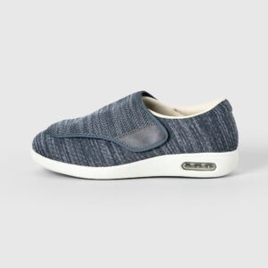 Chloe Stretch No-Tie Wide Shoes w/ Adjustable Closure - Grey
